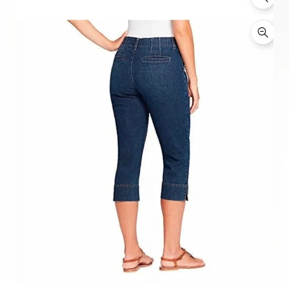 Gloria Vanderbilt Womens Rhea Capri Jeans Blue Comfort Waistband Denim